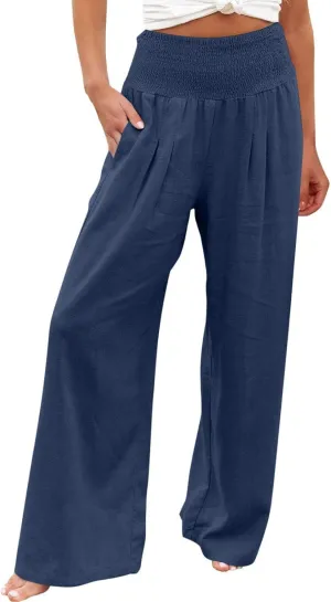 Plus Size Pants for Women, Long Pants for Women Dressy Casual,Extra Long Linen Pants Women Tall 34 Inseam