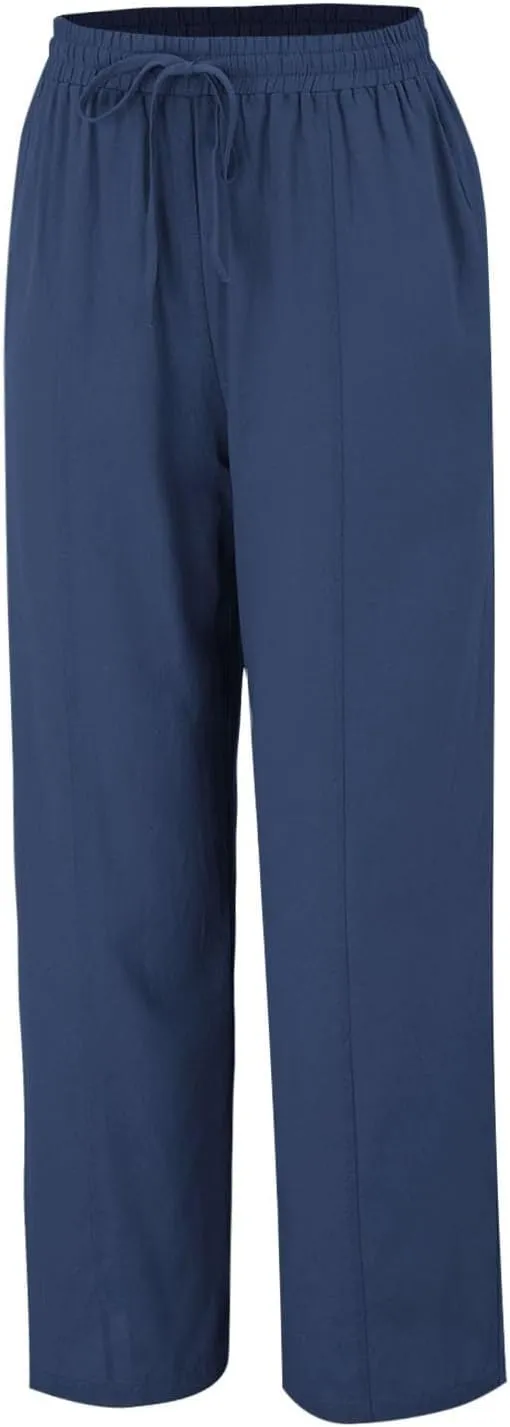 PTOLOCIF Cotton Linen Pants Women,Casual Fashion Boho Pants Plus Size Summer Pants Beach Vacation Palazzo Lounge Pants