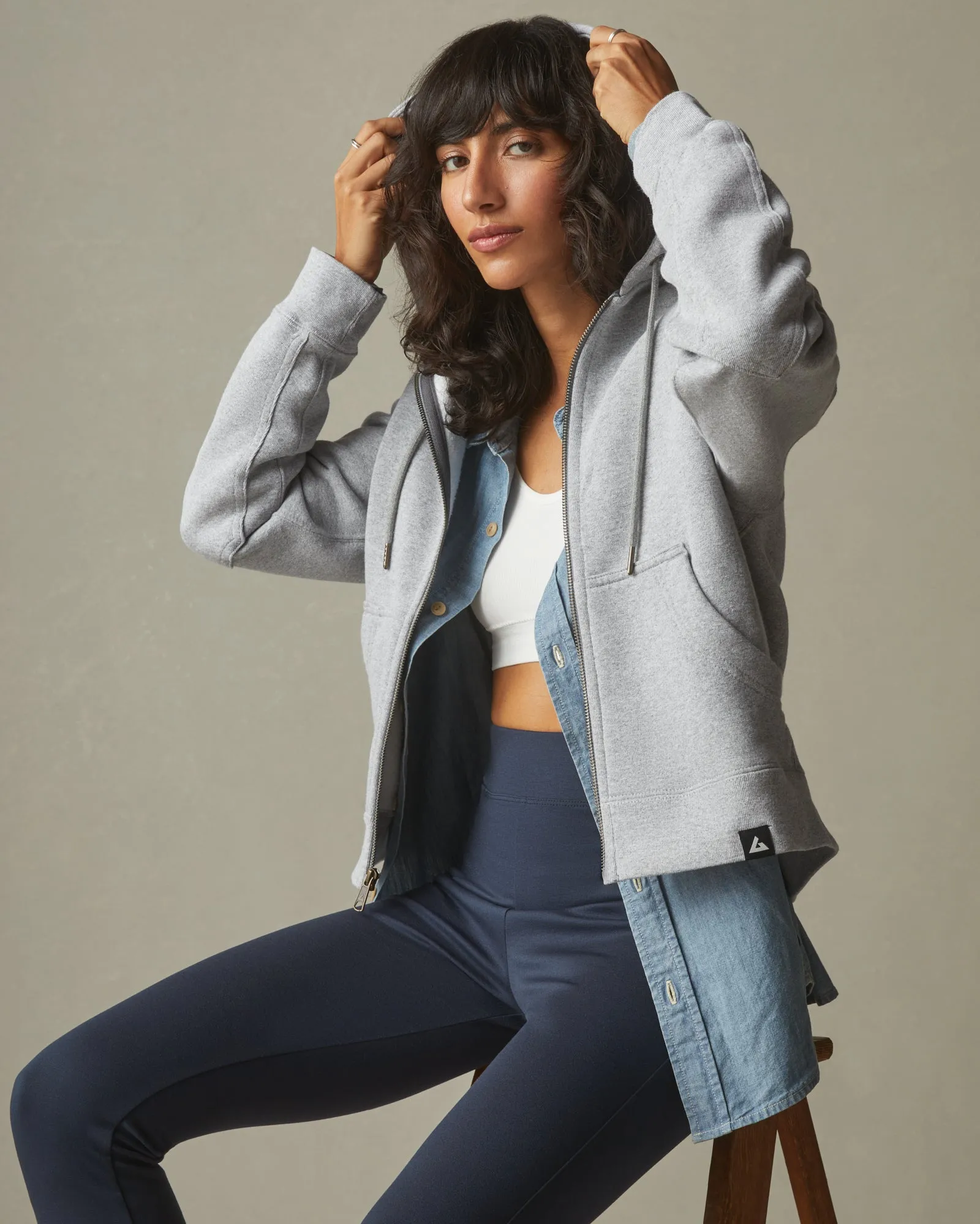 Relaxed Classic Full Zip - Grey Heather