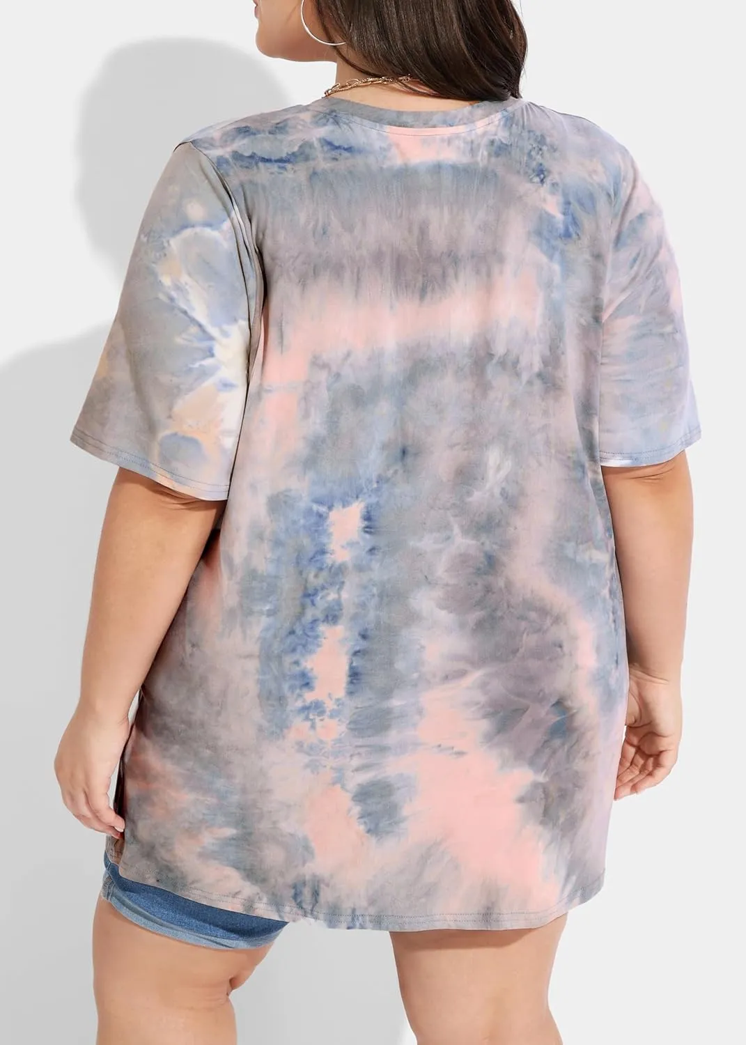 RITERA Women's Plus Size Crewneck Tops Short Sleeve Oversized T Shirt for Women Spring Summer XL 5XL
