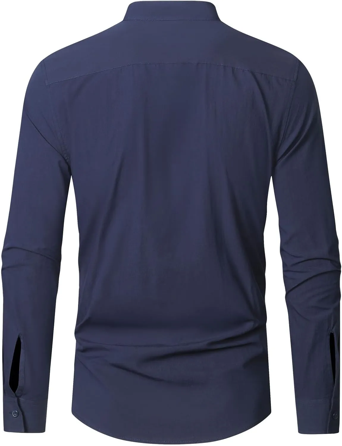 RPOVIG Men's Linen Shirts Long Sleeve Button Down Beach Shirt Henley Casual T Shirt Summer Clothes Soft Lightweight