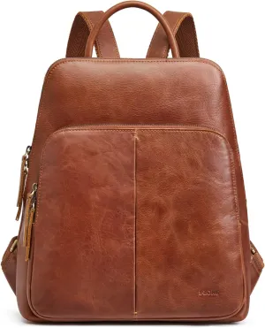 S-ZONE Small Leather Backpack for Women Fashion Designer Purse Anti-theft RFID Travel Bag