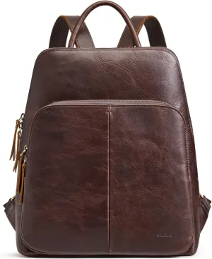 S-ZONE Small Leather Backpack for Women Fashion Designer Purse Anti-theft RFID Travel Bag