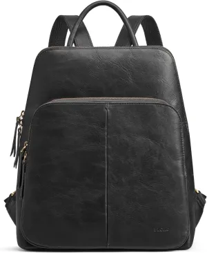 S-ZONE Small Leather Backpack for Women Fashion Designer Purse Anti-theft RFID Travel Bag