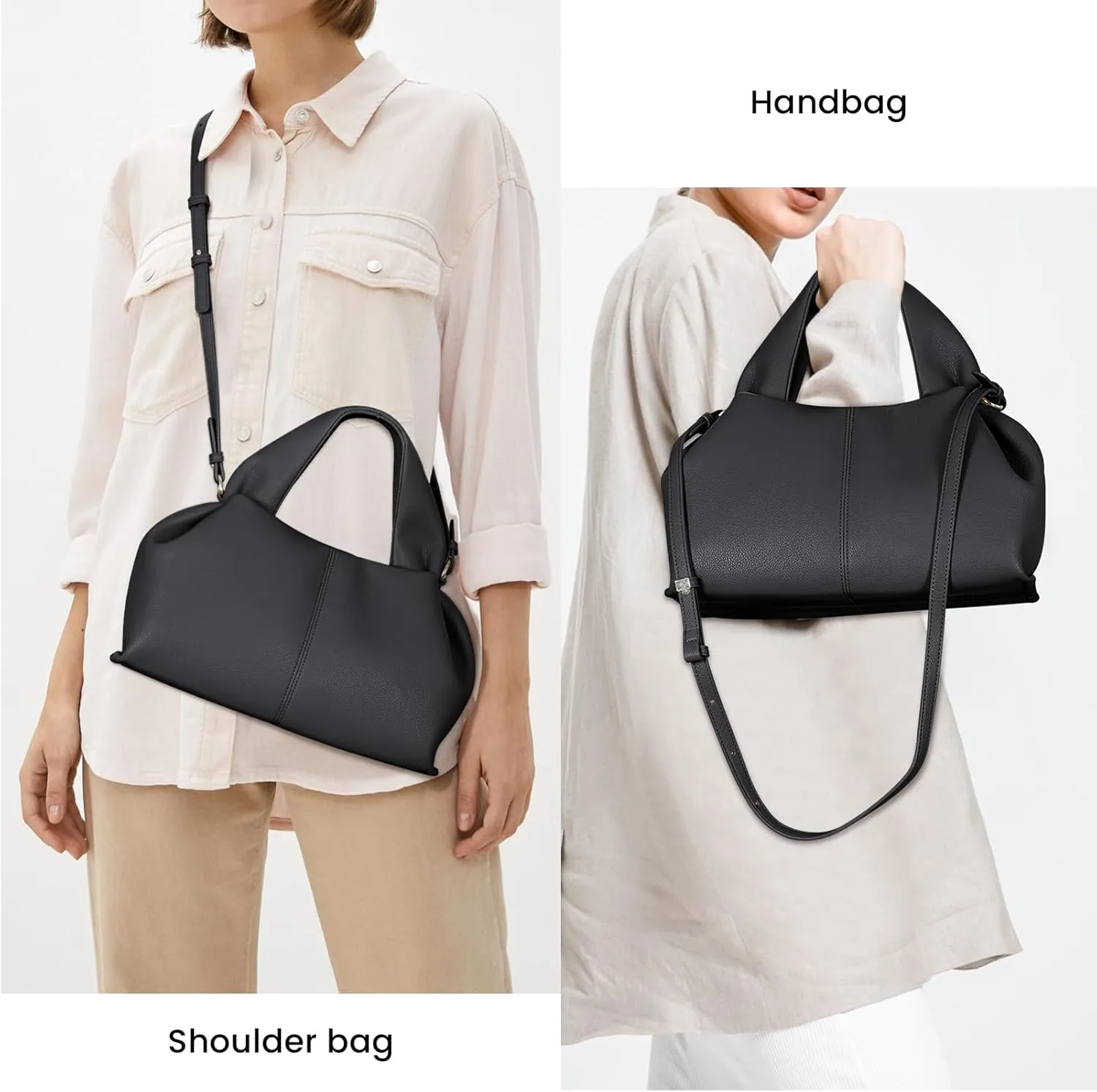 Satchel Purses and Handbags for Women Faux Leather Clutch Purse Cloud Tote Shoulder Bags Fashion Hobo Crossbody Bag