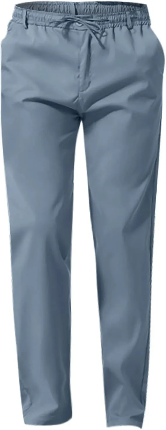 Slim Fit Chino Pants for Men Cotton Twill Casual Stretch Dress Pants Drawstring Trousers (Available in Big & Tall)