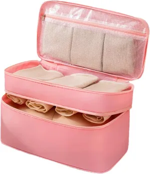 Travel Bra Underwaer Organizer, Lightweight Multi-Layer Large Capacity Lingerie Box Cosmetic Bag Toiletry Packing Cube (Color : E, Size : 29 * 18 * 15cm)