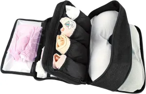 Travel Underwear Organizer Bag Portable Bra Socks Lingerie Cosmetic Storage Bag Travel Essentials Packing Cubes,Black