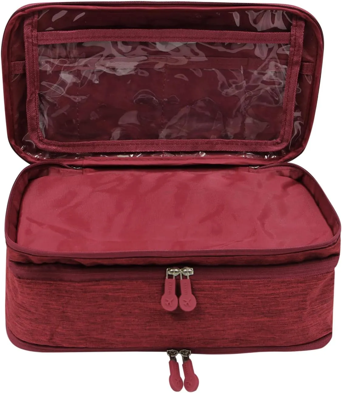 Travel Underwear Organizer Bag Portable Bra Socks Lingerie Cosmetic Storage Bag Travel Essentials Packing Cubes,Wine Red