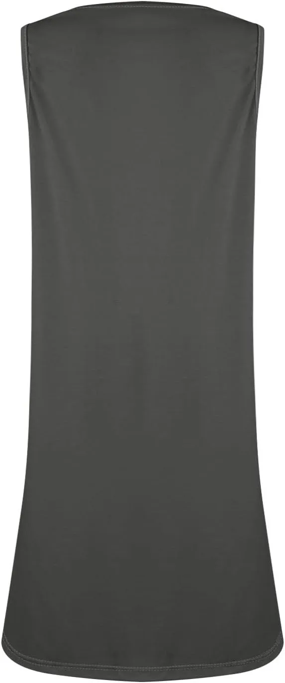 TWGONE Summer Dresses for Women 2025 Vacation Beach Swimsuit Coverups Sleeveless Button Down Spring Boho Midi Sun Dress