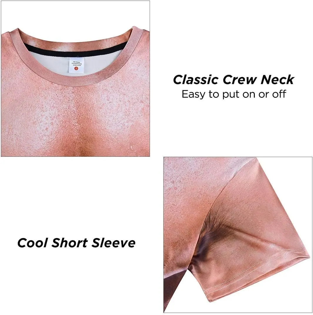 uideazone Mens Short Sleeve T-Shirt Casual 3D Creative Print Crewneck Graphic Tees