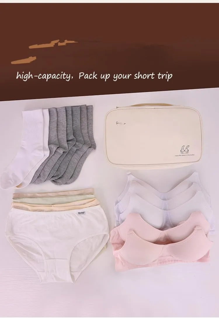 Underwear Bra Travel Bag Packing Cubes Bra Underwear Socks Storage Bag Travel Packing Organizers Toiletry Bag,Beige 10#