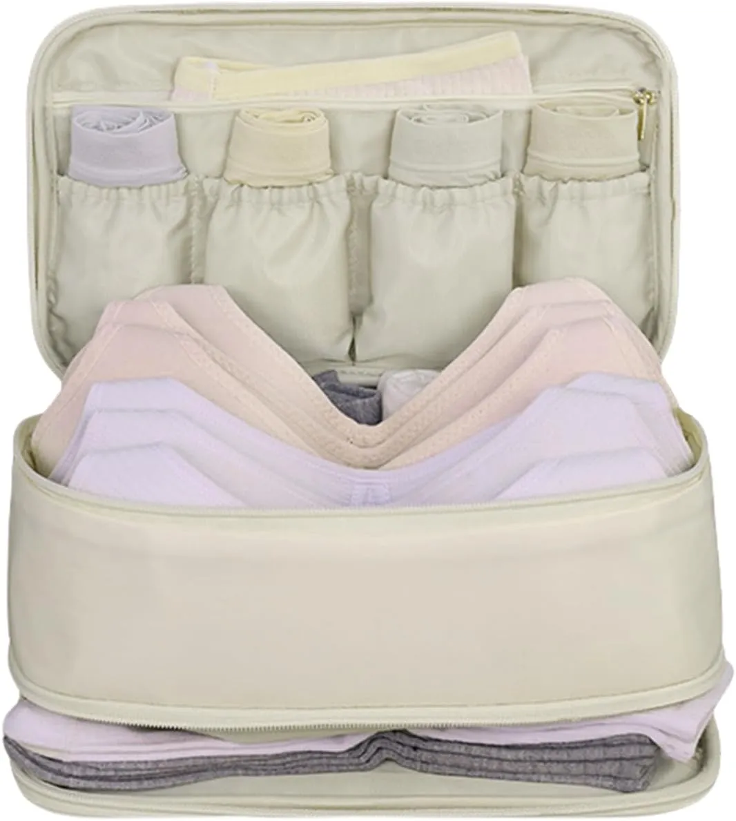 Underwear Bra Travel Bag Packing Cubes Bra Underwear Socks Storage Bag Travel Packing Organizers Toiletry Bag,Beige 10#