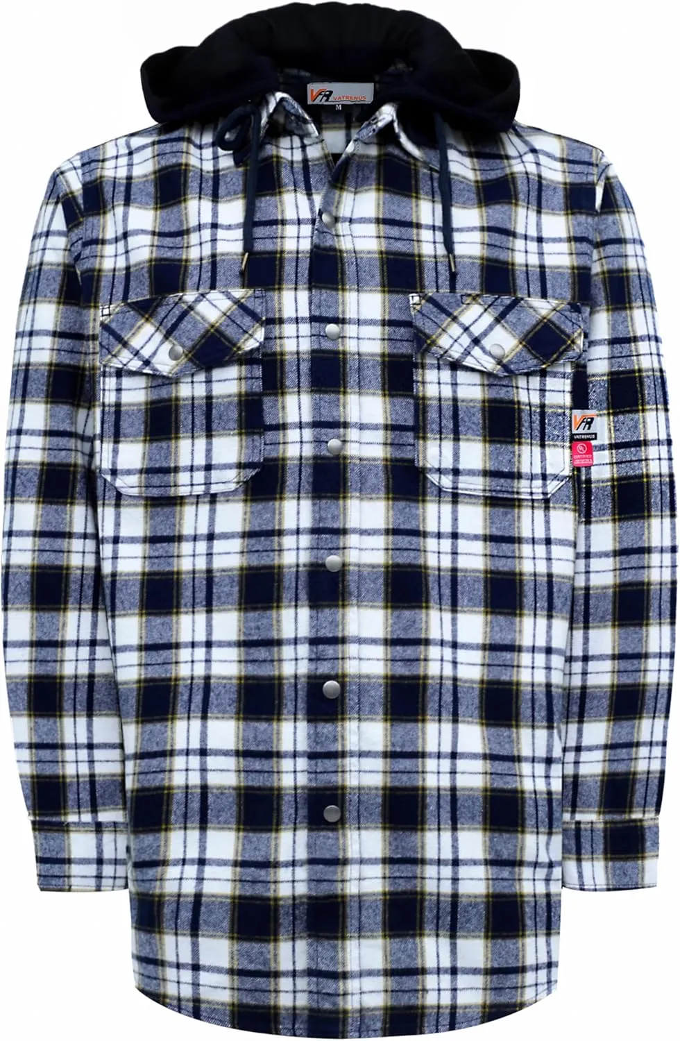 VATRENUS FR Shirts for Men Plaid Flannel Jacket 8.5oz Heavyweight Flame Resistant Welding Shirt