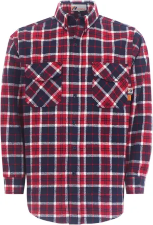 VATRENUS FR Shirts for Men Plaid Flannel Jacket 8.5oz Heavyweight Flame Resistant Welding Shirt