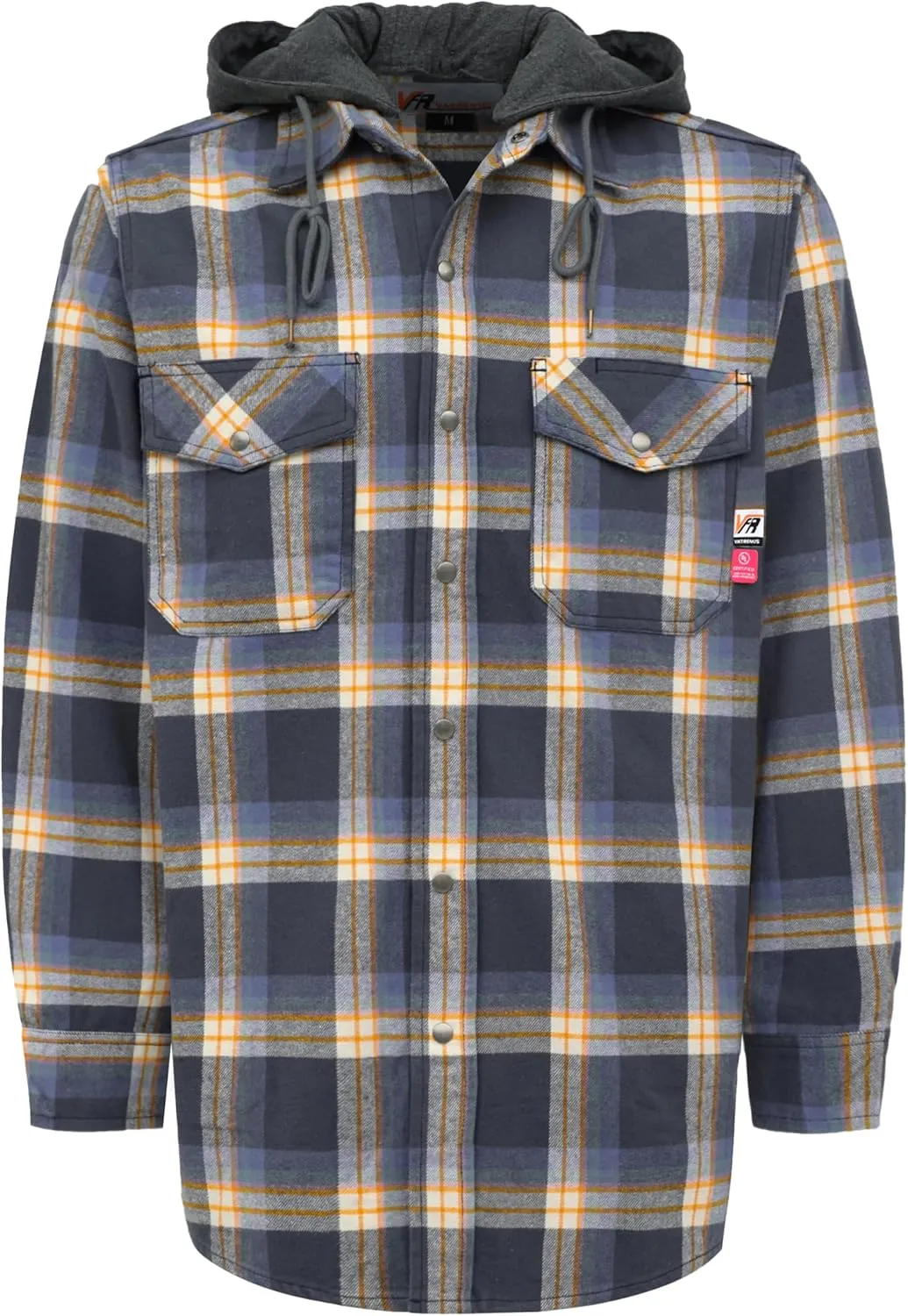 VATRENUS FR Shirts for Men Plaid Flannel Jacket 8.5oz Heavyweight Flame Resistant Welding Shirt