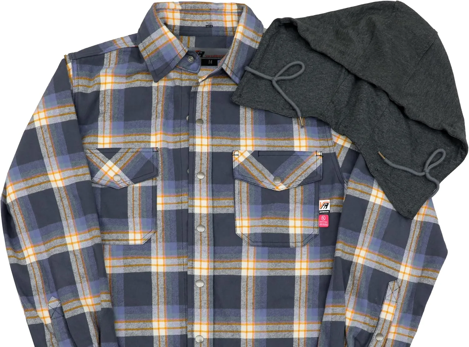 VATRENUS FR Shirts for Men Plaid Flannel Jacket 8.5oz Heavyweight Flame Resistant Welding Shirt