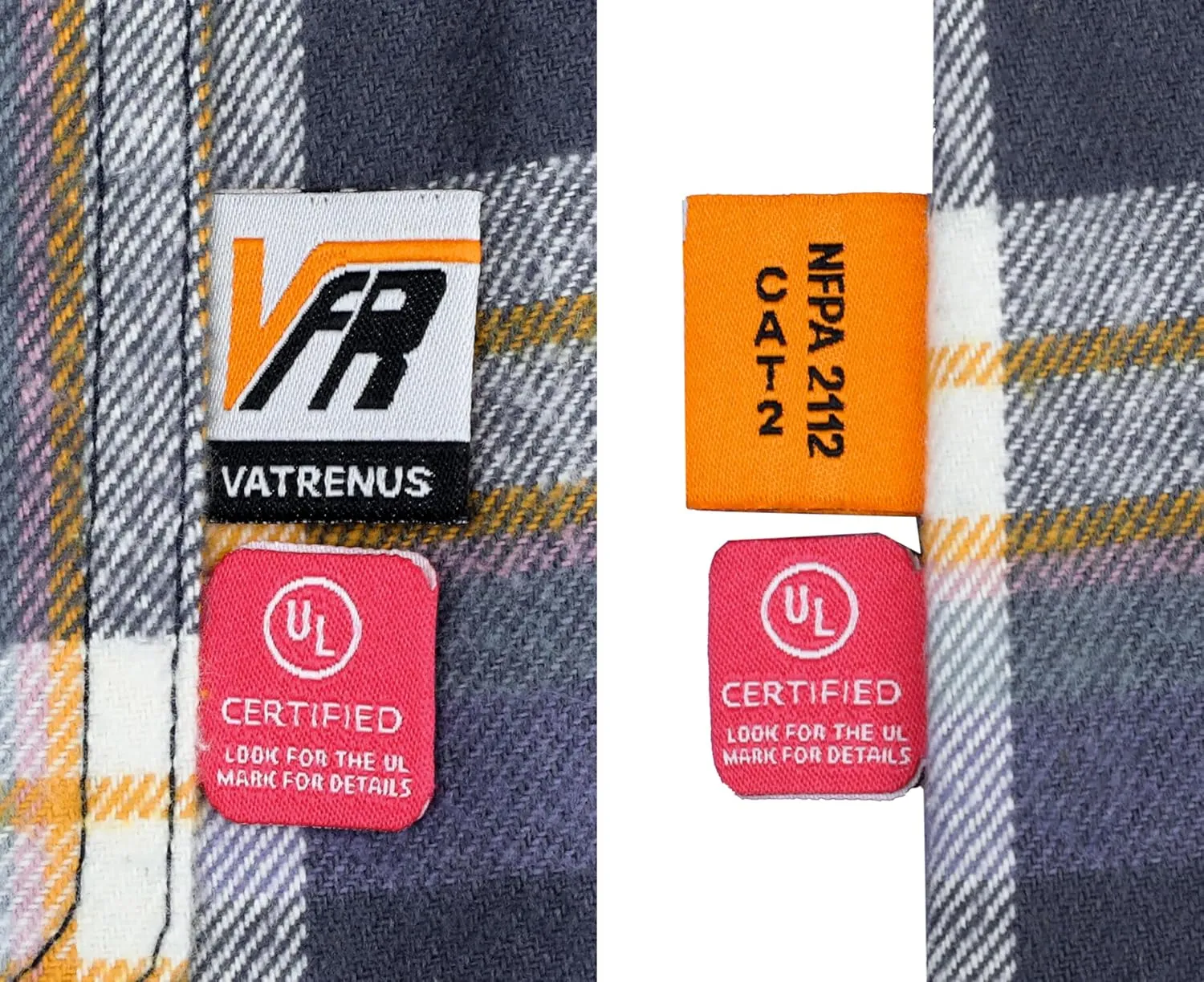 VATRENUS FR Shirts for Men Plaid Flannel Jacket 8.5oz Heavyweight Flame Resistant Welding Shirt