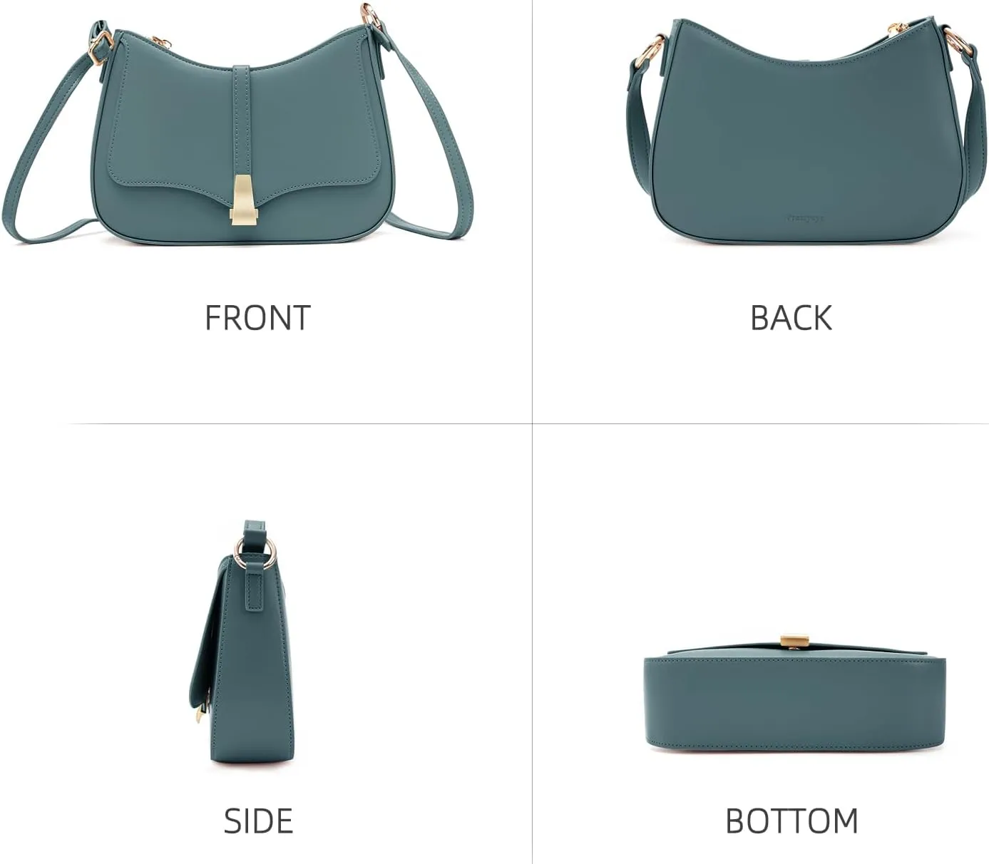 Vintage Crescent Shoulder Bag for Women - Genuine Leather Retro Clutch & Tote