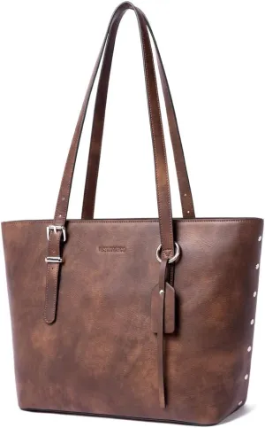 WESTBRONCO Vegan Leather Purses and Handbags For Women,Travel Tote bag Large Shoulder Bag with zipper