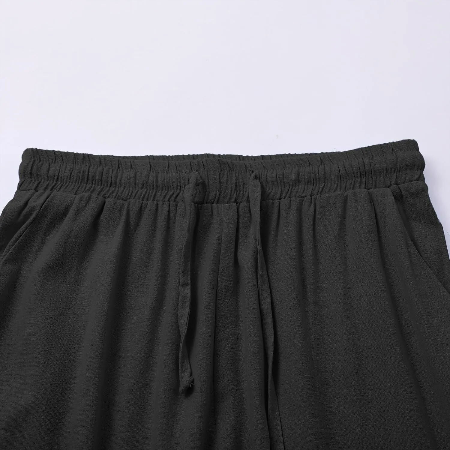Wide Leg Linen Pants Women Palazzo Trousers Summer Casual Vacation Trousers Lounge Pant with Pockets