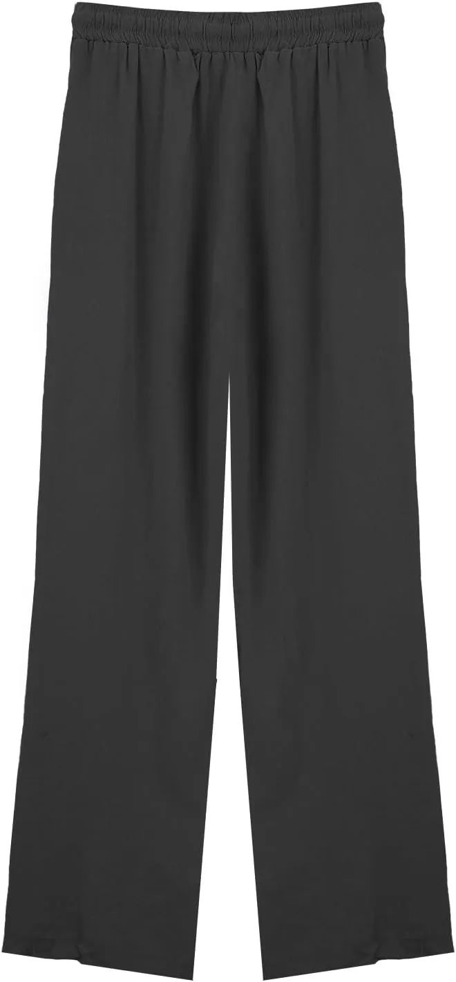 Wide Leg Linen Pants Women Palazzo Trousers Summer Casual Vacation Trousers Lounge Pant with Pockets