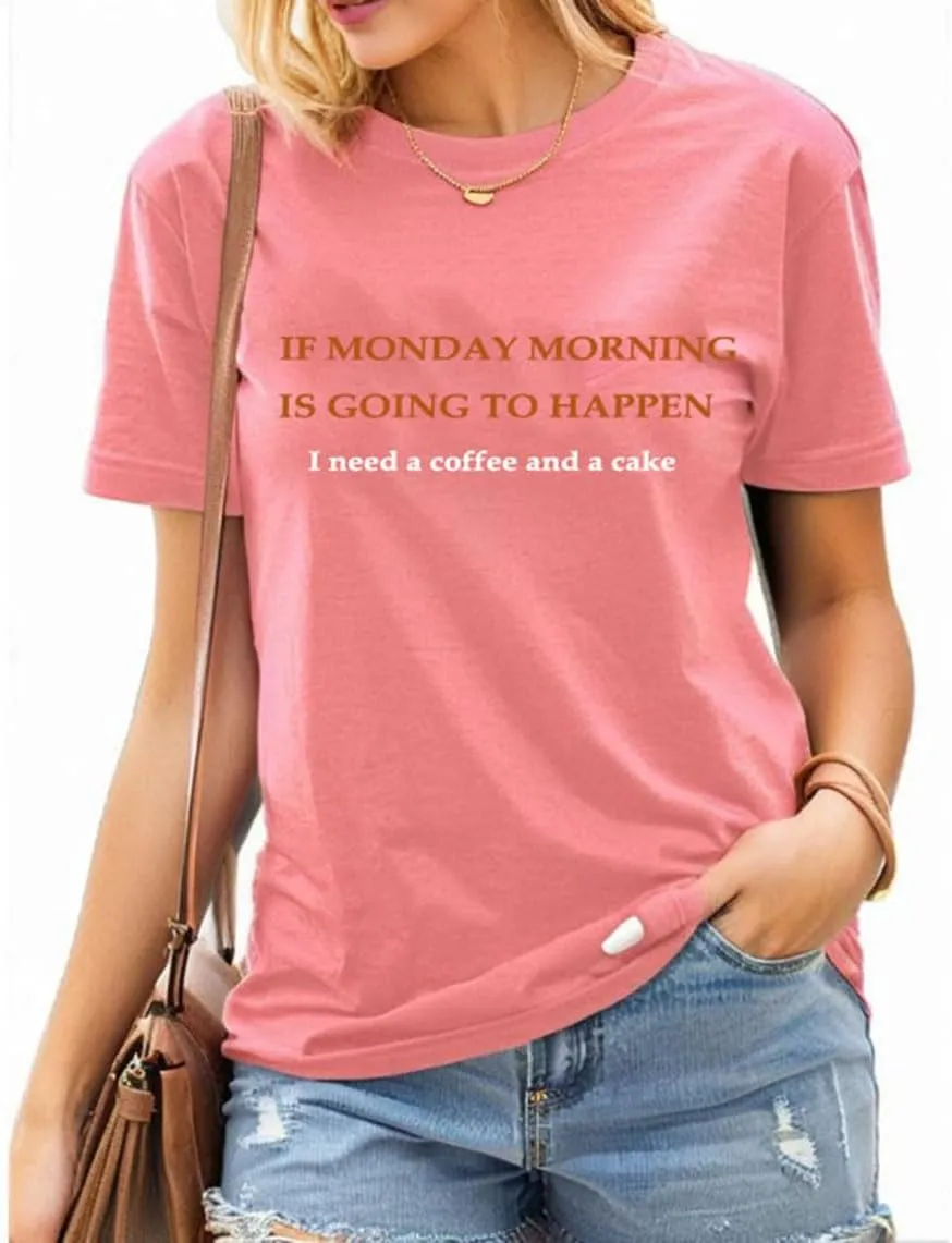 Women Vintage Graphic Letter Print Short Sleeve T Shirt Summer Casual Girls Tee Tops Pink