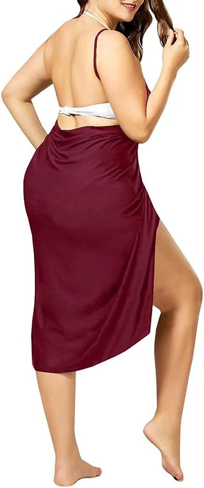 Womens Cover Ups Beach Spaghetti Strap Sarongs Swimsuit Wraps Midi Dresses