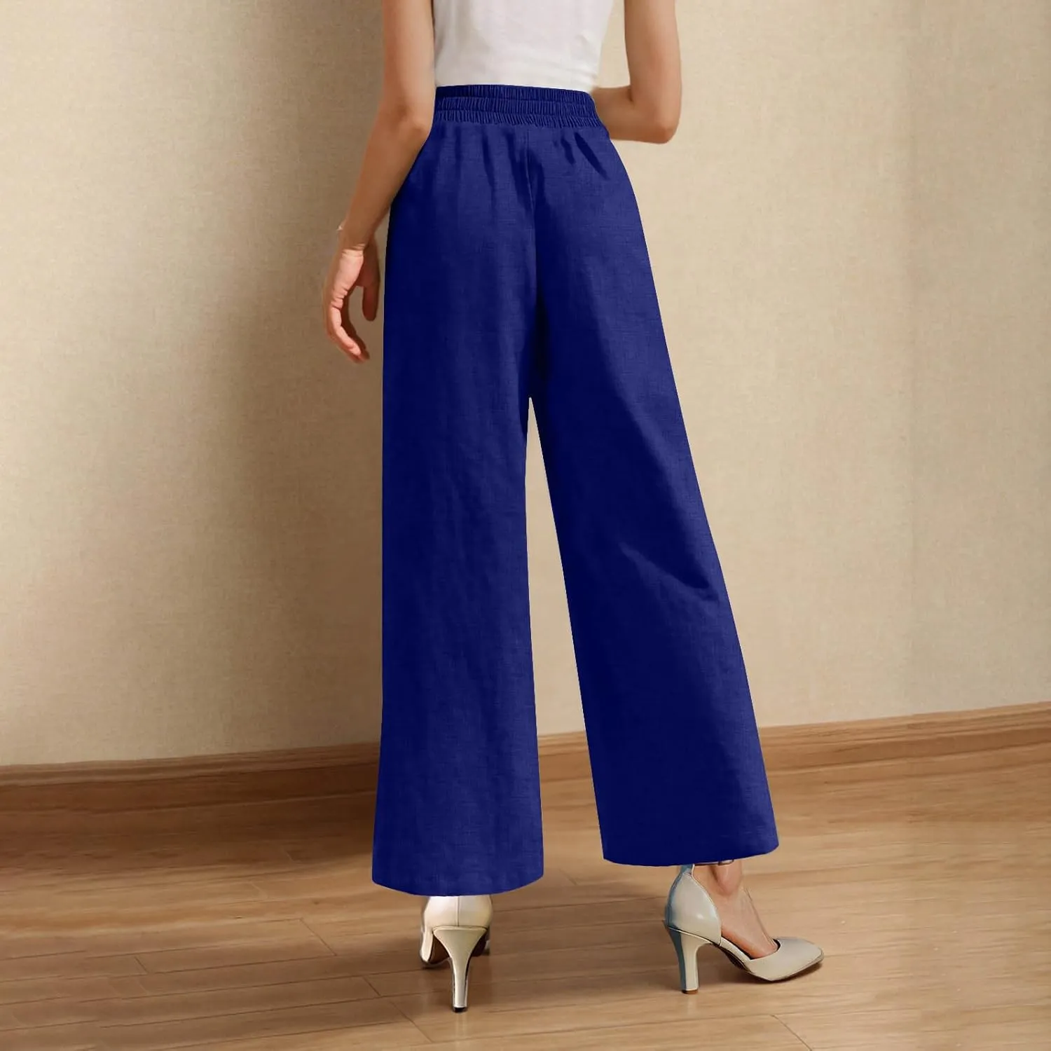 Women's Dressy Business High Waist Stretchy Pants Summer Casual Office Out Trousers Slim Fashion Bottom with Pocket
