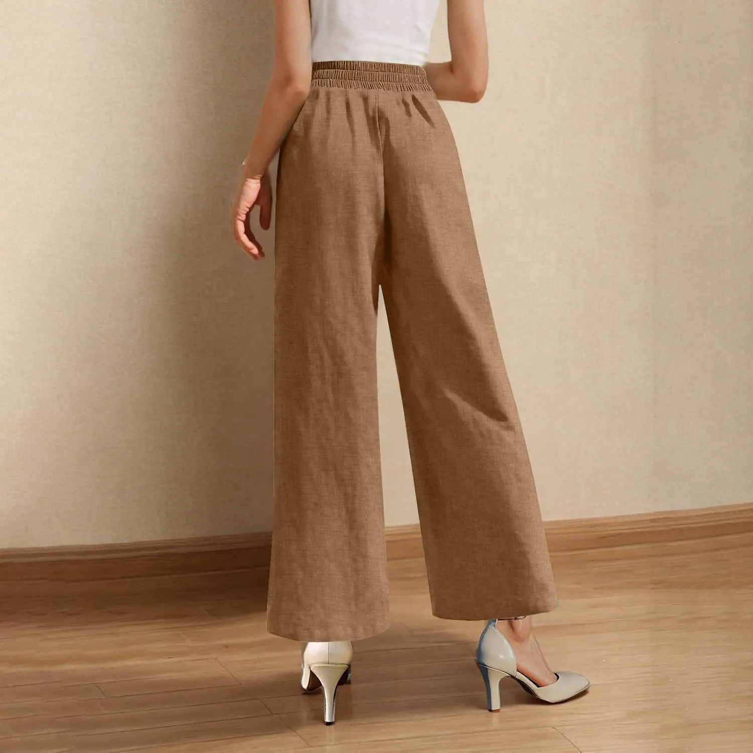 Women's Dressy Business High Waist Stretchy Pants Summer Casual Office Out Trousers Slim Fashion Bottom with Pocket