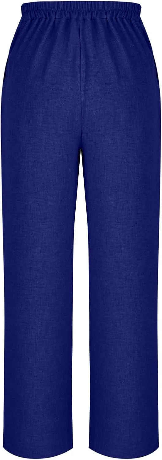 Women's Dressy Business High Waist Stretchy Pants Summer Casual Office Out Trousers Slim Fashion Bottom with Pocket
