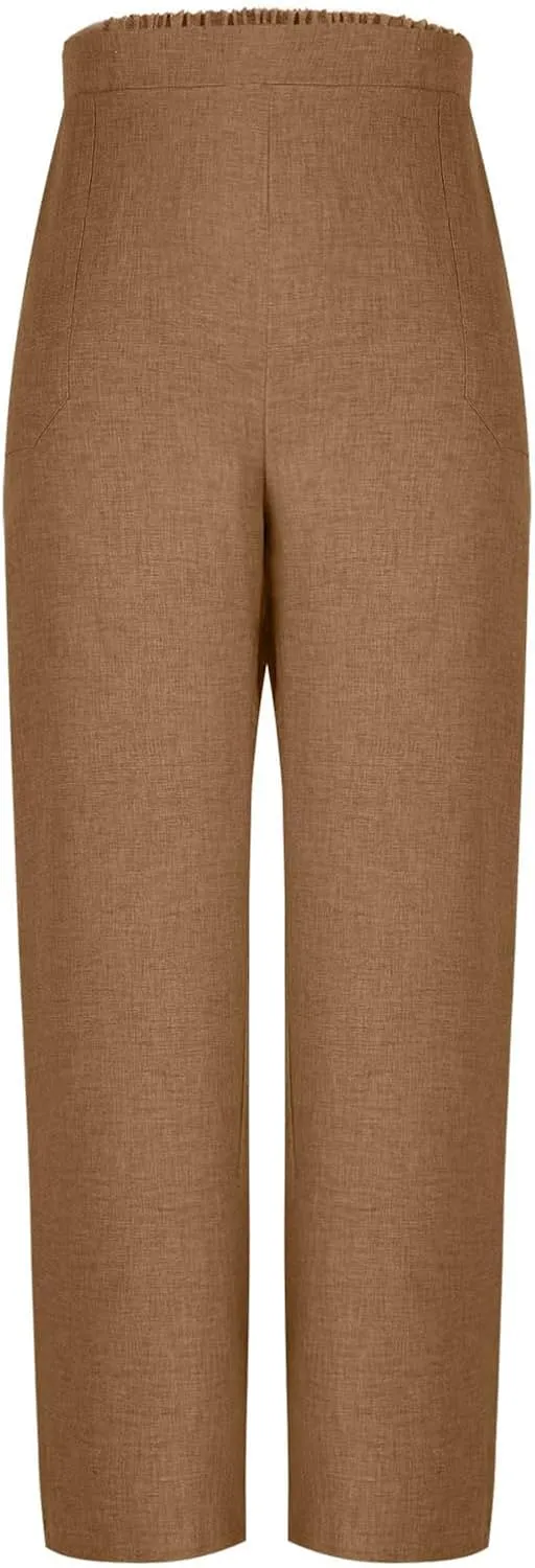 Women's Dressy Business High Waist Stretchy Pants Summer Casual Office Out Trousers Slim Fashion Bottom with Pocket