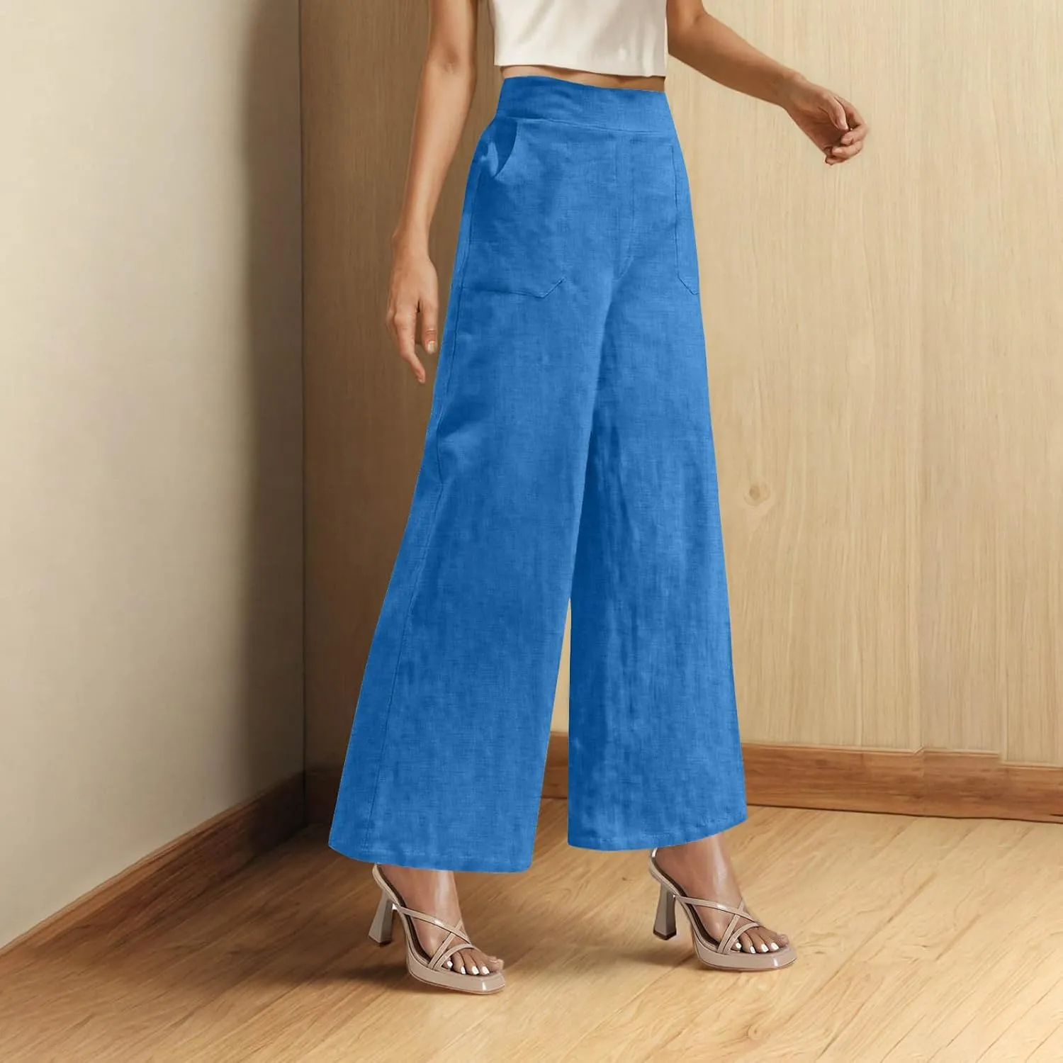 Women's Dressy Business High Waist Stretchy Pants Summer Casual Office Out Trousers Slim Fashion Bottom with Pocket