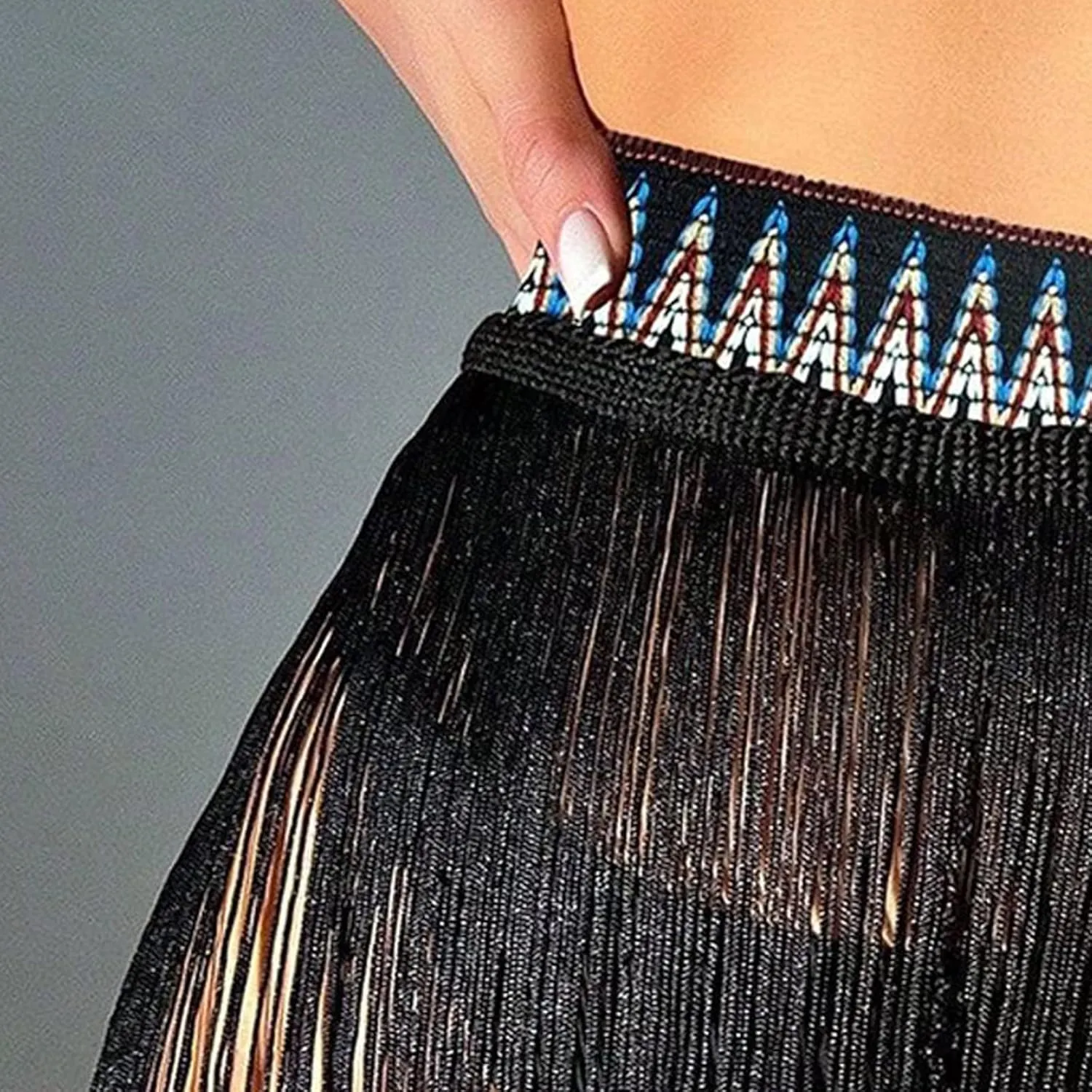 Womens Fringe Trim Mini Skirt Cowgirl Western Festival High Waisted Outfits Rave Bottoms Beach Tassel Bikini Cover Up