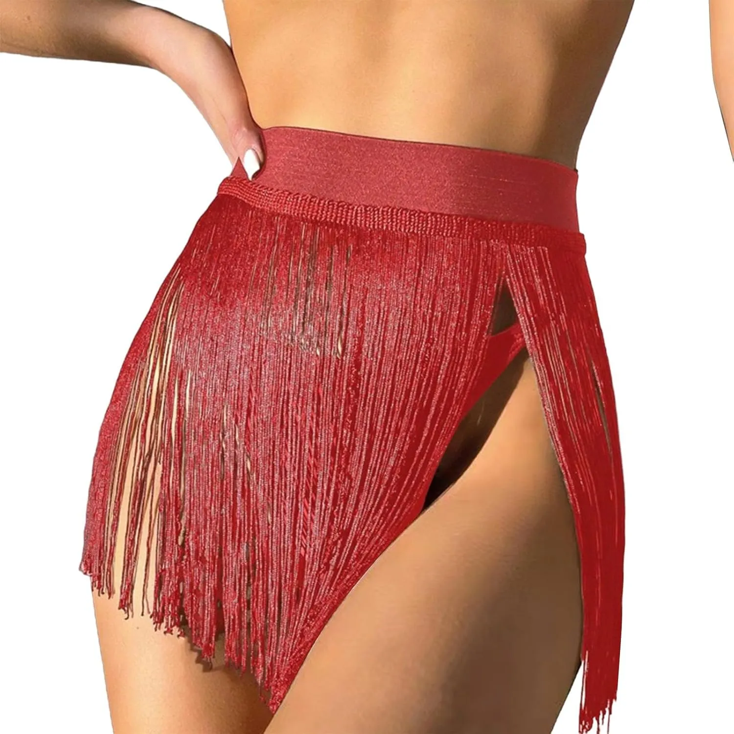 Womens Fringe Trim Mini Skirt Cowgirl Western Festival High Waisted Outfits Rave Bottoms Beach Tassel Bikini Cover Up