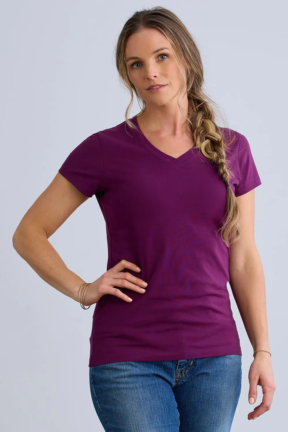 Women's Organic Pima Cotton Short Sleeve V-Neck T-Shirt