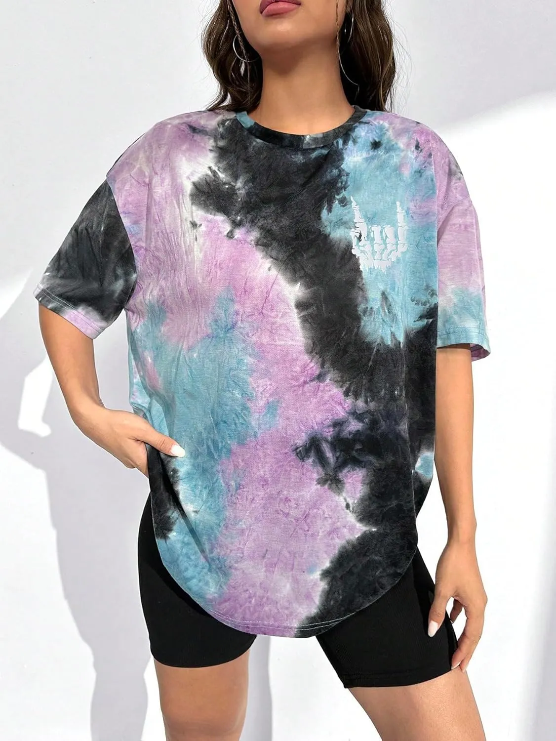 Womens Oversized Graphic Tees Moon Printed Tshirts Butterfly Shirt Vintage Summer Y2K Tops