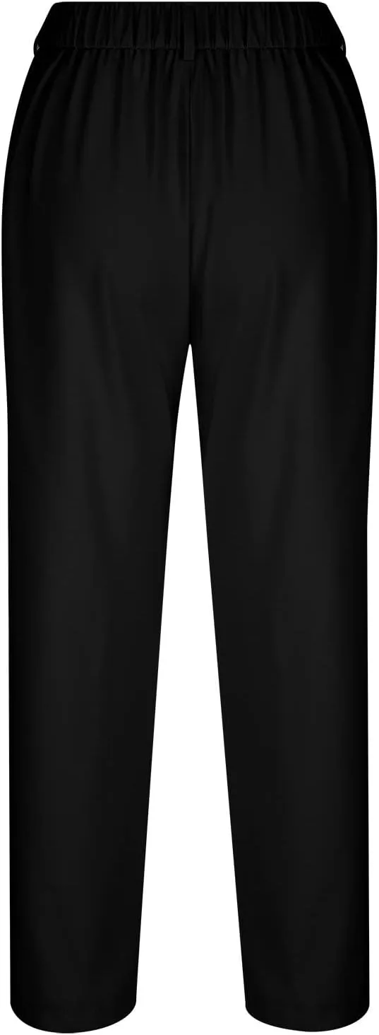 Women's Pants Casual High Waist Trousers Fashion Wide Leg Solid Long Pants Stretchy Work Pants Loose Fit Pants