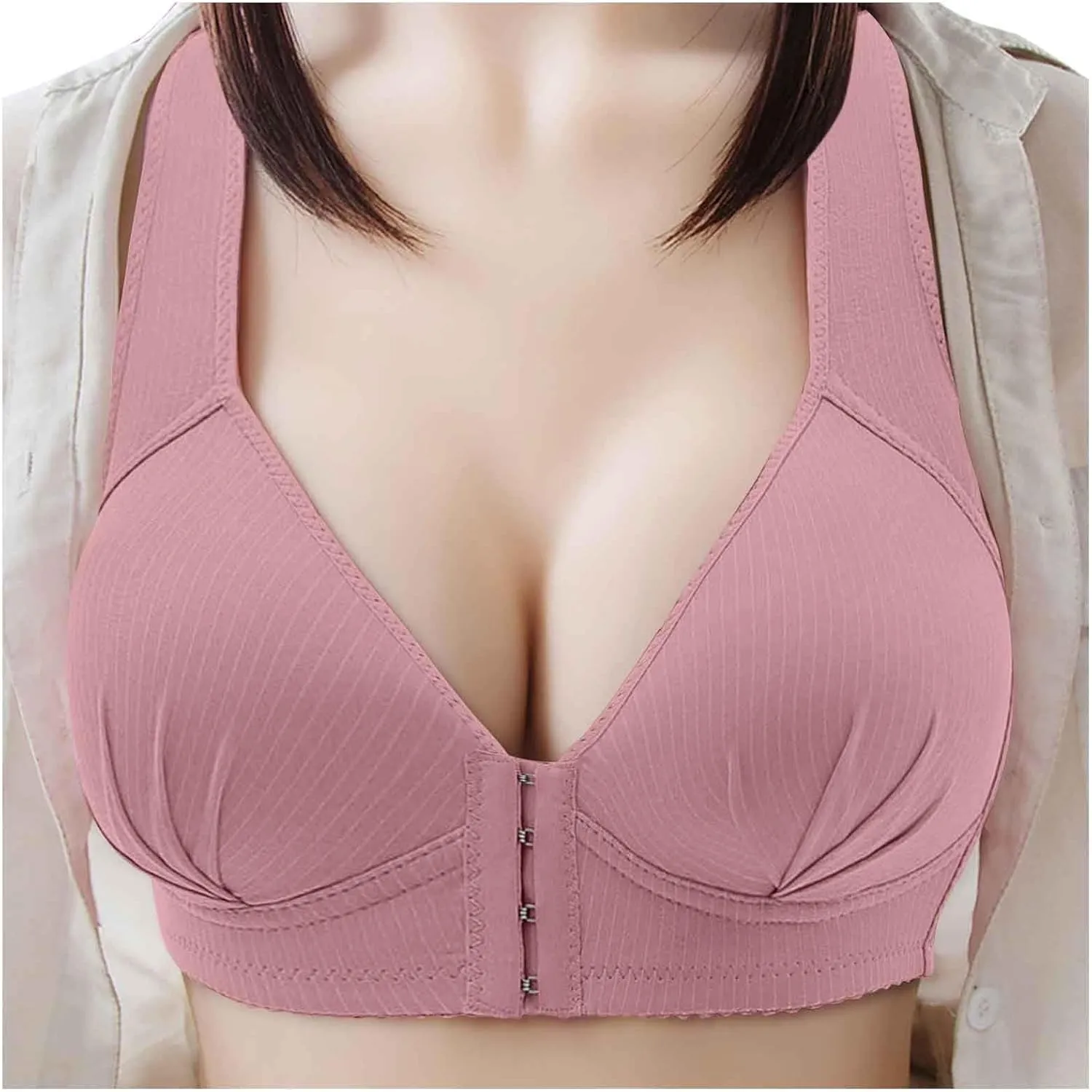 Women's Seamless Stretch No Underwire Bras Comfortable Padded T-Shirt Comfort Bra