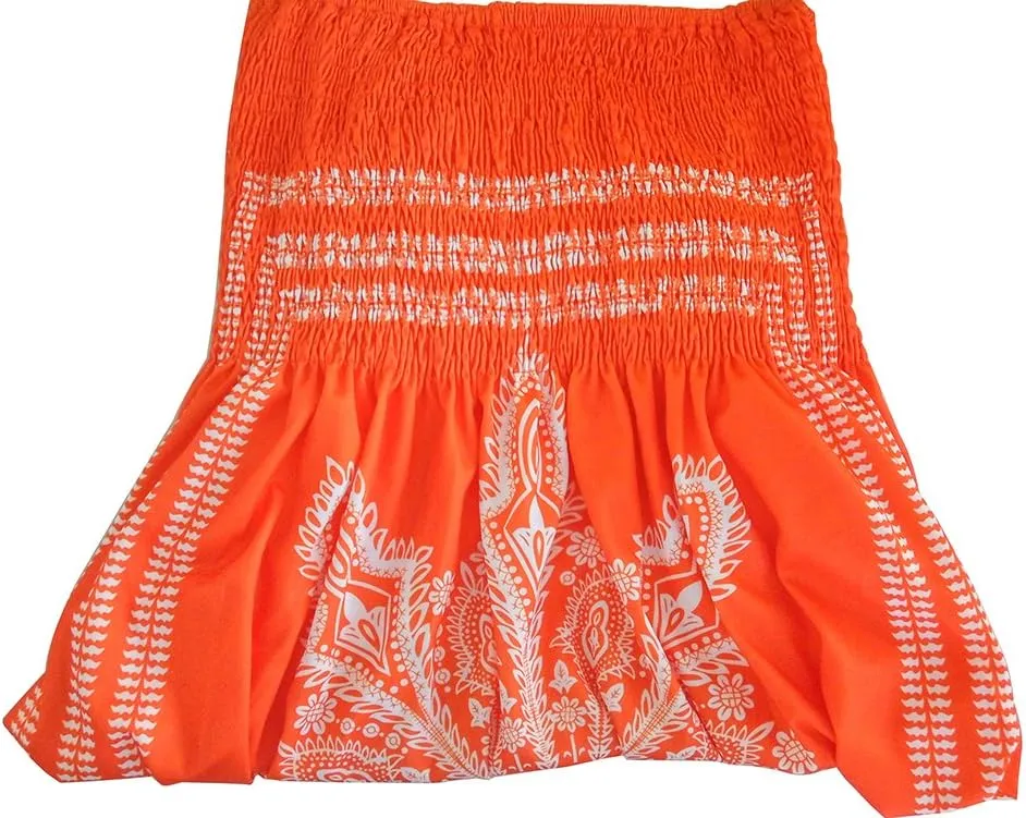 Women's Strapless Floral Bohemian Casual Mini Beach Dress Cover-ups Dress