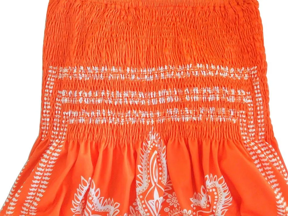 Women's Strapless Floral Bohemian Casual Mini Beach Dress Cover-ups Dress