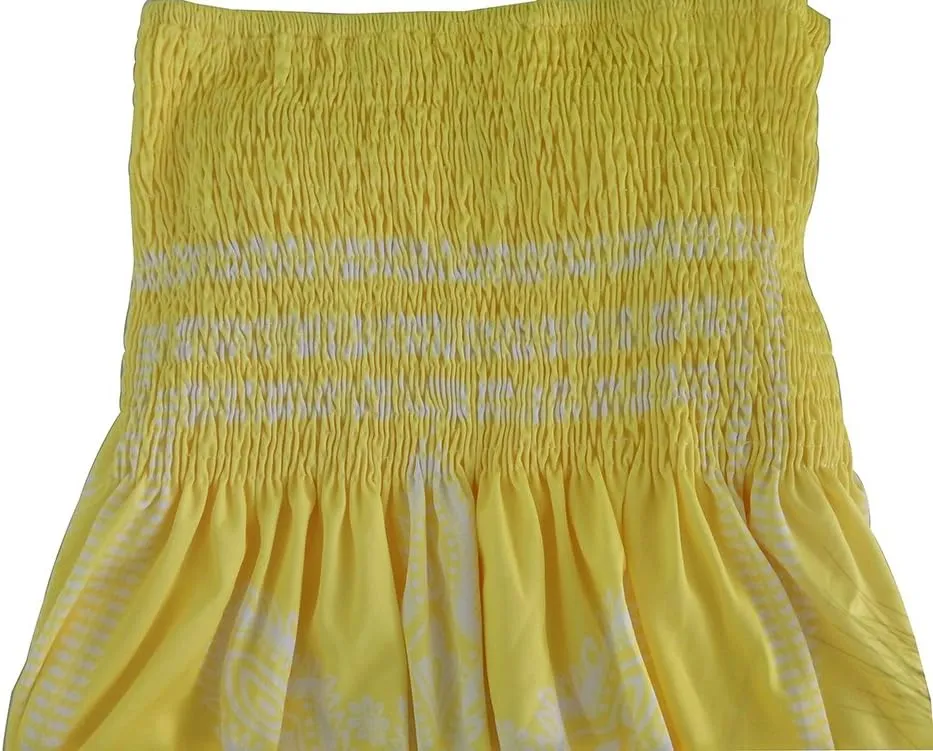 Women's Strapless Floral Bohemian Casual Mini Beach Dress Cover-ups Dress