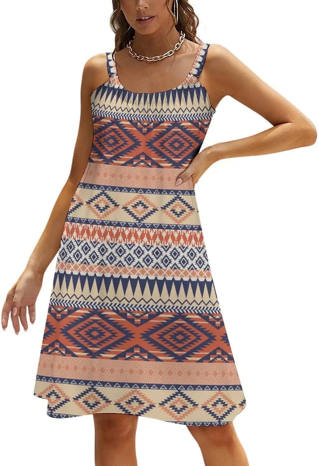 Women's Summer Casual Swing Beach Dresses Sleeveless Beach Cover Ups Swimwear
