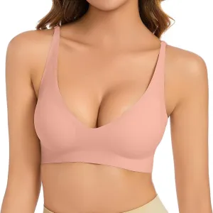 Women's Wirefree Full-Coverage Bras Everyday Seamless Padded Lace Breathable Bra Bralettes