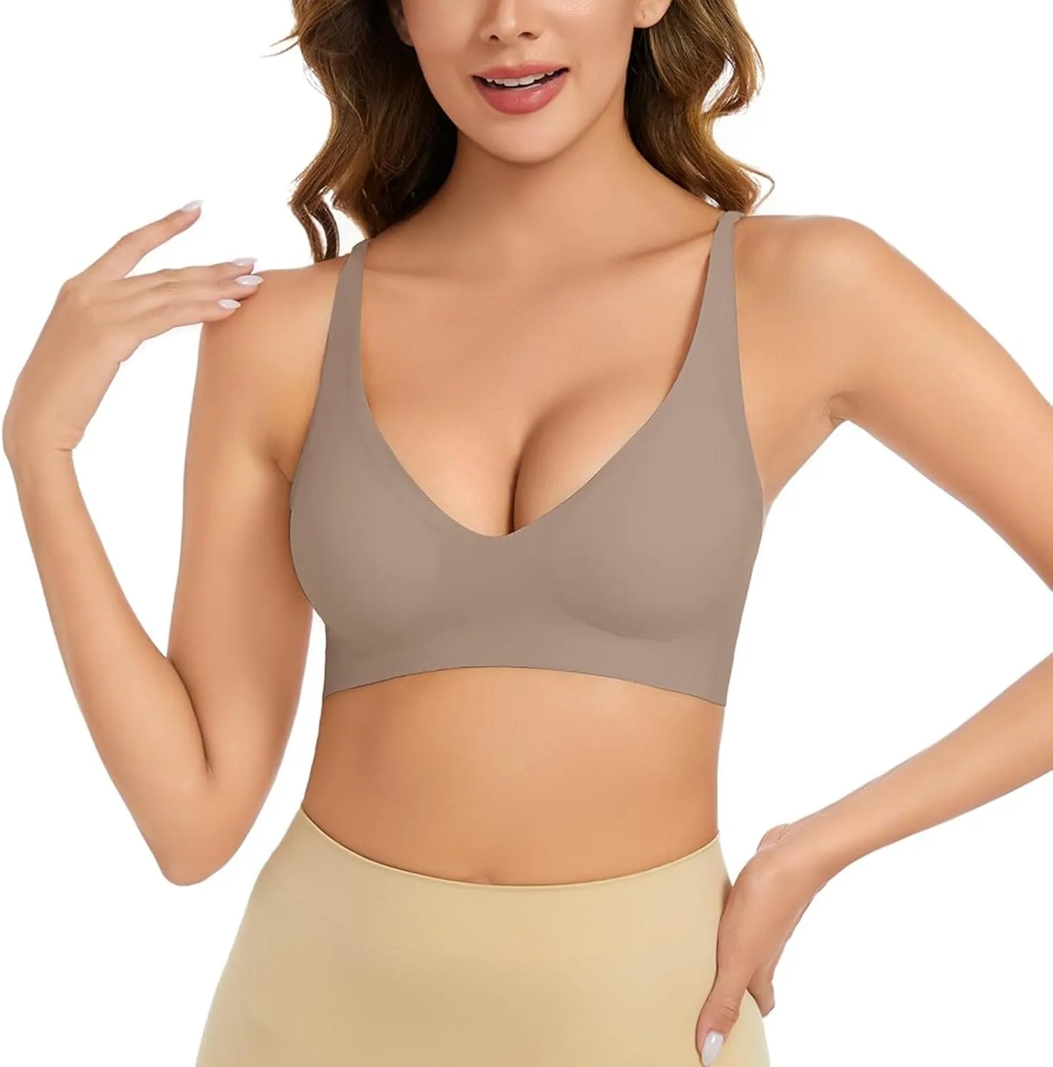 Women's Wirefree Full-Coverage Bras Everyday Seamless Padded Lace Breathable Bra Bralettes