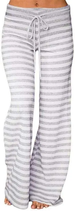 Women's Yoga Pants Leggings Women Striped High Waist Elastic Loose Wide Leg Trousers Dancing Yoga Pants