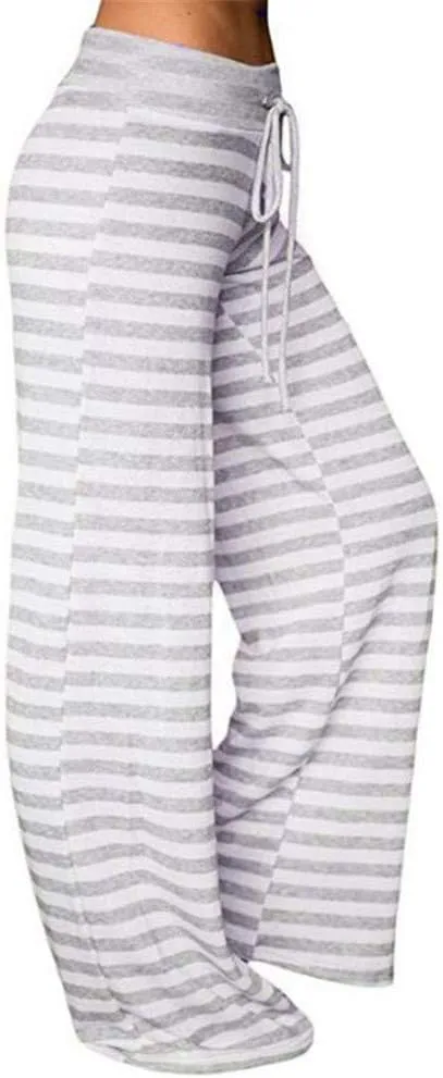 Women's Yoga Pants Leggings Women Striped High Waist Elastic Loose Wide Leg Trousers Dancing Yoga Pants