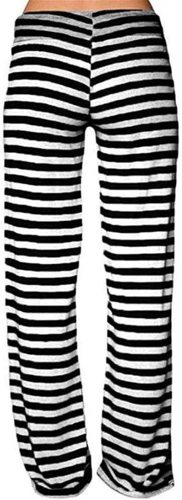 Women's Yoga Pants Leggings Women Striped High Waist Elastic Loose Wide Leg Trousers Dancing Yoga Pants