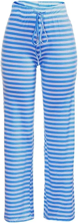 Women's Yoga Pants Leggings Women Striped High Waist Elastic Loose Wide Leg Trousers Dancing Yoga Pants