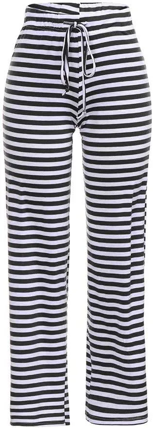 Women's Yoga Pants Leggings Women Striped High Waist Elastic Loose Wide Leg Trousers Dancing Yoga Pants